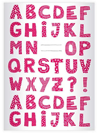 Kartenkaufrausch 4 lustige Buchstaben DIN A4 Schulhefte, Schreibhefte im Doodle Stil, rot Lineatur 21 (liniertes Heft 16 Blatt/32 Seiten) Notizheft, Kladde für Schule, Universität, Büro