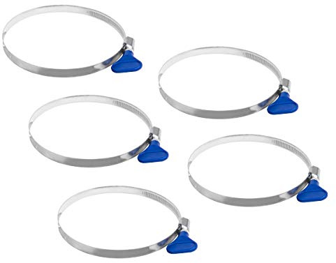 POWERTEC 70248 Key Hose Clamp | Stainless Steel Thumb Screw Dust Collector Hose Clamps – 5 Pack