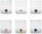 Zafferano Bilia Tumbler en Verre Transparent Fait Main, Décoré d'une Boule de Verre Coloré à L'Intérieur, cl 44 h 90mm d 88mm - Set 6 pièces - Couleurs Assorties