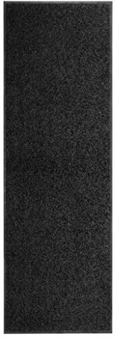 vidaXL Fußmatte Waschbar Schmutzfangmatte Türmatte Fußabtreter Schmutzmatte Schmutzfangläufer Sauberlaufmatte Innen Außen Schwarz 60x180cm