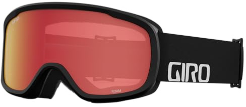 Giro Roam Ski Goggles - Snowboard Goggles for Men, Women & Youth - Black Wordmark Strap with Amber Scarlet/Yellow Lenses