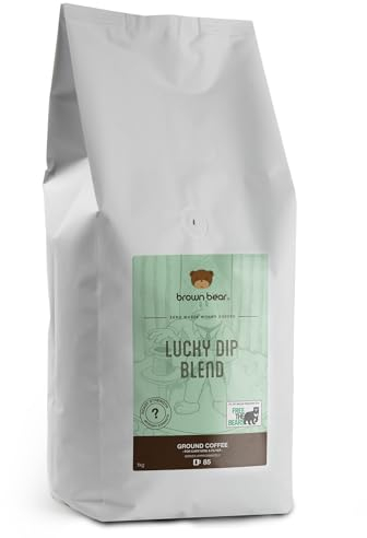 Ground Coffee 1kg - Wonky Mystery Zero Waste Ground Coffee - Brown Bear Lucky Dip - For French Press Cafetiere Filter Drip V60 Aeropress - Light to Medium to Dark Roast - Donation to Free The Bears