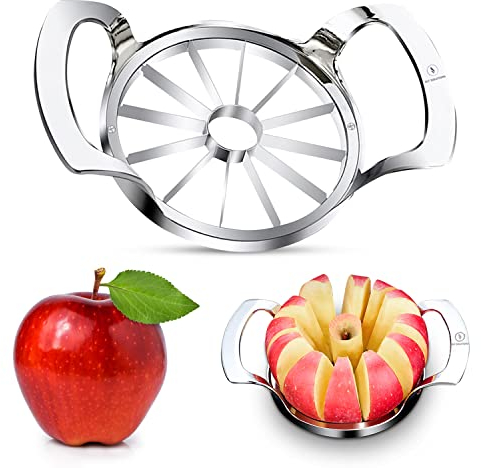 OTLS Affettatrice per mele extra large da 12 lame, ultra affilata, 12 lame, in acciaio inox resistente