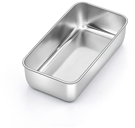 TEAMFAR Teglia per pane, Teglia in acciaio inox per pane Teglia per pane perfetta per torte e pane, tortiera King - 23,5 x 12,6 x 6 cm, salutare, lavabile in lavastoviglie