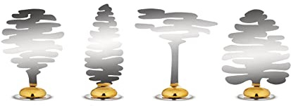 Alessi Barkplace Tree BM18S4 - Set mit Vier Tischkarten, Bestehend aus einem Baum aus AISI 430-Stahl mit Magnetischer Porzellandekoration
