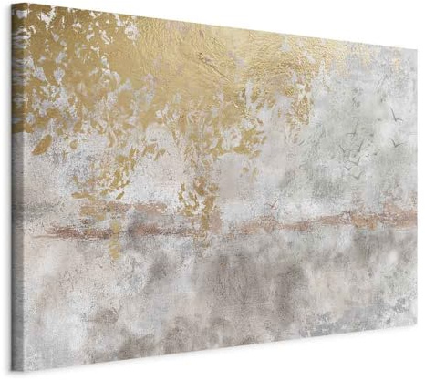 B&D XXL - Akustikbild Abstrakt Landschaft 60x40 cm 1 tlg Bilder Akustikschaum Schallschutz Kunst Akustikpaneele Wandpaneele Schalldämmung Wandbild Schallabsorber Natur Vögel Betonoptik a-A-0897-b-a