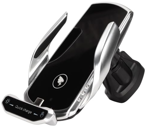 Support de Chargeur de Voiture sans Fil, Serrage Automatique 15W Support de Téléphone de Voiture de Charge Rapide pour Les Smartphones (Argent)
