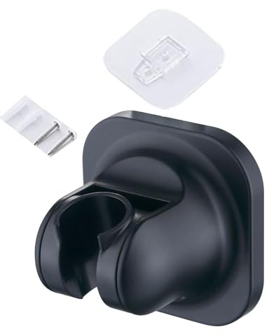 Milageto Soporte para Cabezal de Ducha, Soporte de Pared Flexible, Soporte para Manguera de Ducha, ángulo Ajustable, Base de Cabezal de Ducha de Mano para baño, Negro
