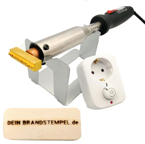 elektrischer Brandstempel mit deinem Schriftzug für Holz, Leder, Pappe - personalisiertes Schrift Brandeisen, individueller Text Brennstempel in 40 mm