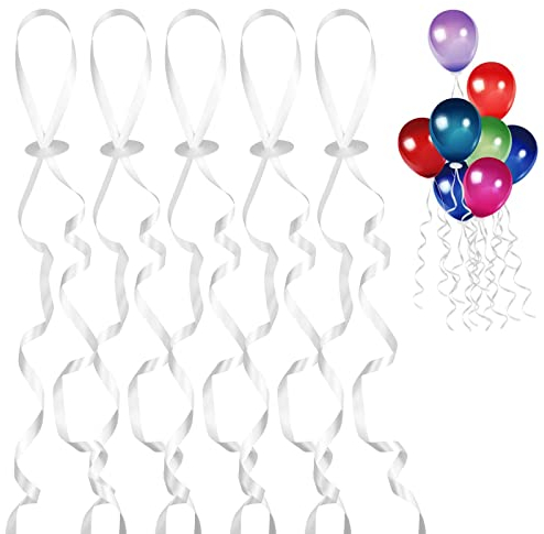 100 chiusure per palloncini con cordino, chiusura a sgancio rapido, per fai da te, Natale, compleanno, matrimonio, festa, decorazione normale, palloncini a elio, colore bianco