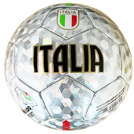 Mikado Sport Fotboll. Fotbollsboll för spel eller träning, Italiensk modell. (grå, 5 - stor)