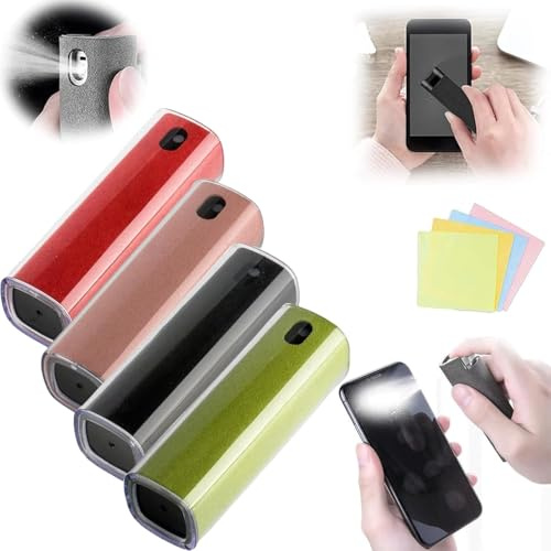 Lot de 4 nettoyeurs d'écran tout-en-un en spray et lingettes nettoyantes d'écran, nettoyant d'écran tout-en-un pour téléphone, TV, ordinateur portable (A)