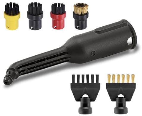 Ali2 7 pieces for Kärcher steam cleaner accessory set, nylon brass brush head, flat brushes, accessories, round brushes, extended nozzle, compatible with Kärcher SC1, SC2, SC3, SC4, SC5, SC7, CTK10