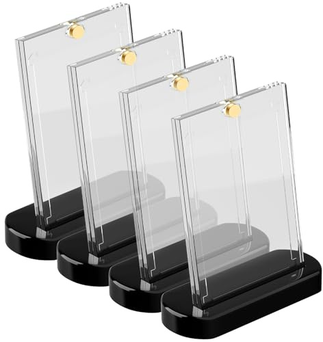 4pcs Magnetic Card Holder 35PT Magnetischer Kartenhalter mit 4pcs Sammelkarten Ständer Karten Hüllen Trading Card Sleeve UV Karte Folien Magnet Holder Hardcase für Yugioh TCG Toploader