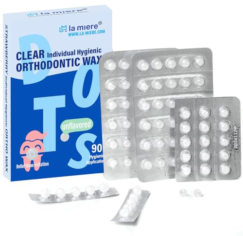 LA MIERE Kiefergerechtes Wachs für Zahnspangen Wax Dots 90 Einzelne Hygieneverpackung Dental Wax Unscented