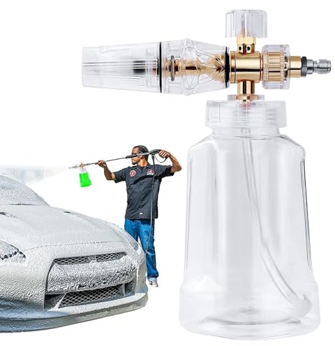Pulverizador de espuma transparente, multifuncional, accesorios de limpieza del hogar, espuma gruesa, para coche, motocicleta, bicicleta, conector rápido para lavadora de alta presión, cañón de espuma