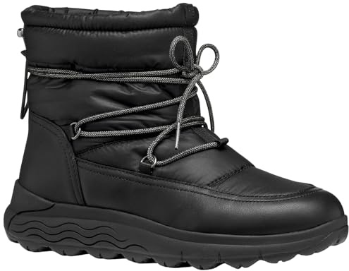 Geox D Spherica 4x4 B ABX, Stivale alla Caviglia Donna, Nero, 40 EU