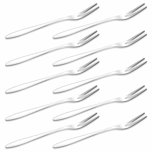 10 Pièces Fourchettes Pâtisserie Argent, Fourchette Apéritive, Mini Fourchettes Fruits, Fourchettes Salade Acier Inoxydable, Fourchettes Dessert, pour Maison, Mariage, Fête, Café, Restaurant, Etc