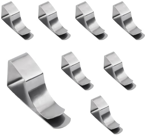 MOROBOR 12 Pack Tablecloth Clips, Stainless Steel Table Cloth Cover Clamps Metal Table Cloth Holding Clip for Restaurant Picnics Marquees Weddings Graduation Party
