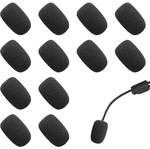 12 Pcs Headset Microphone Cover Foam Microphone Windscreen Foam Lapel Headset Microphone Sponge High Density Mic Cover Mini Foam Windscreen for Variety of Headset Microphone Noise Reduction