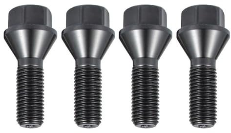 Auto-Radschrauben und -Muttern for BMW F10 F11 F30 F32 E60 E90 G30, Stehbolzen, M12 x 1,5, M14 x 1,5, M14 x 1,25, schwarze Metallschraubenmutter(4 pcs 152)