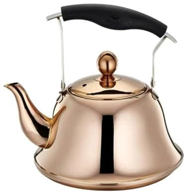Infuser teapot,Tea Brewer,Stainless Steel Tea Kettle,Electric Tea Kettle, Kettle Stainless Steel Whistling Whistling Tea Pot for Various Stoves Tea Kettle -Titanium Gold||1.5L(Rose Gold)