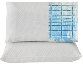 Kaysa Coppia Cuscini Massaggiante Memory Foam HD Ortopedico Alti 13cm | Guanciali da Letto, Rivestimento Lavabile, Ergonomico, Correttore per Collo, Made in Italy