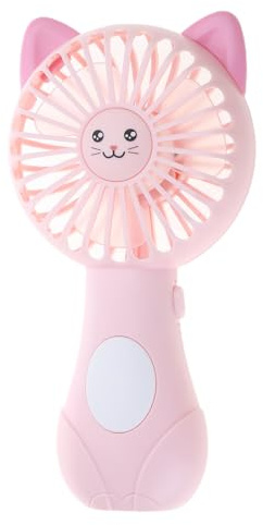 YUGSHNKFC Ventilateur Manuel Mignon Carton Ventilateur Animal Doux Lames Mousses Batterie pour L'étudiant Panda Chaton Ventilateur Portable