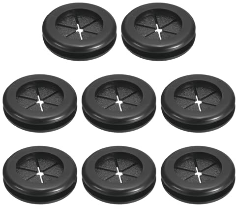 QUARKZMAN 8Pcs Pasacables Arandelas de Goma, Ojales de Cable de Goma de Agujero 20mm, Tapones de Agujero de Doble Cara para Cortafuegos, Proteger Cables Enchufes