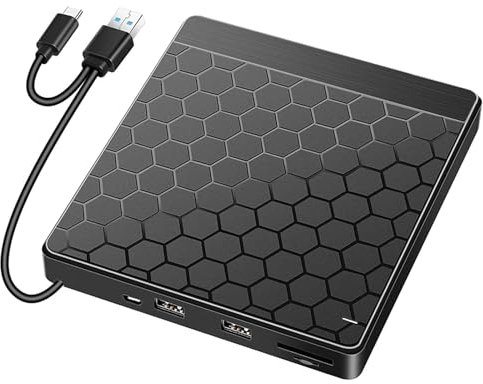SXRQ Portátil 6 en 1 USB 3.0 USB C externo VCD controlador óptico VCD Quemadores VCD Reproductor de controlador para portátil PC