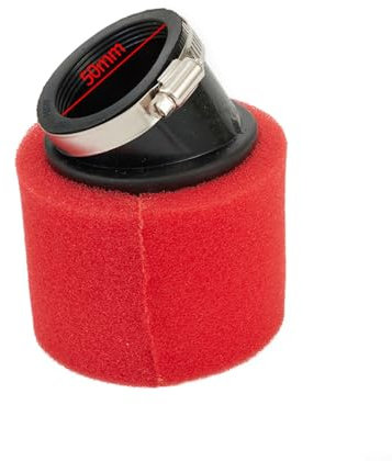 GLFLOW Mousse Filtre A Air, Filtre à air coudé en mousse pour moto ATV Go Kart Dirt Bike Rouge 50 mm