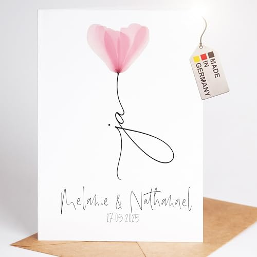 myDreamwork® XL Hochzeitskarte personalisiert DIN A5 – Glückwunschkarte zur Hochzeit mit Namen – Karte für das Brautpaar Geschenkidee – Hochzeitsgeschenk personalisiert