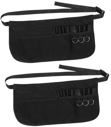 FRCOLOR Lot de 2 Tabliers de Coiffure Professionnels, Organisateur de Peigne et Porte-Ciseaux, Polyester Confortable, Grosse Capacité, pour Salon de Coiffure et Maquillage