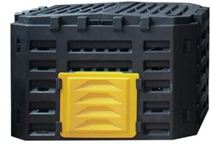 Compostador De Jardín, Compostador para Exteriores, Puerta De Extracción De Fertilizantes A Presión, Diseño De Tapa Doble, Material PP, para Patio, Jardín(Yellow)