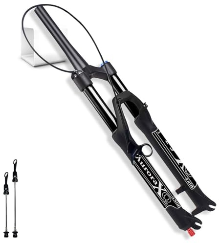 LYYCX AuroraXQ Downhill MTB Air Suspension Fork 26/27.5/29 inch Straight/Tapered, Travel 160mm 1-1/8 Aluminum Alloy for Mountain Bike, AM, XC, DH(Tapered Remote,27.5 inch)