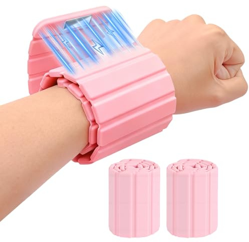 RDTOK 2 Stück Handgelenkgewichte & Knöchelgewichte, magnetische Gewichtsmanschetten aus hautfreundlichem Silikon, ultradünnes & geräuschloses Design (0,5/1kg) für Yoga, Pilates & Home Fitness