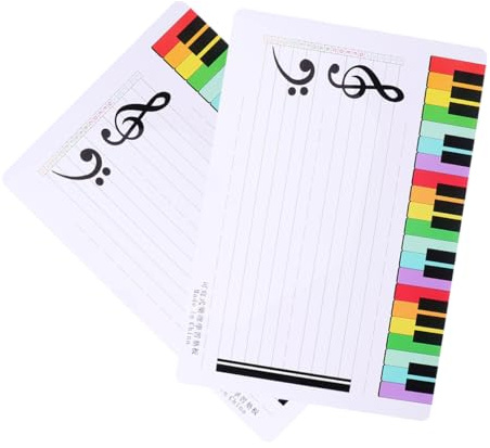 JOINPAYA Lot de 2 Tableaux Blancs Effaçables à Sec pour Musique Portée Musicale Blanche Plastique Robuste Surface Lisse Format Petit pour Apprentissage en Classe Domicile