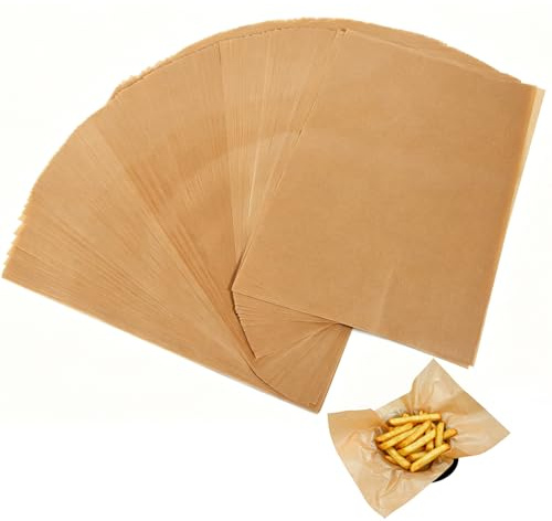 Lot de 200 feuilles de papier sulfurisé pour la pâtisserie, 25 x 35 cm, sans PFAS et BPA, antiadhésifs, papier parchemin non blanchi pour la cuisson, la cuisson, le grillade, la friture et la cuisson