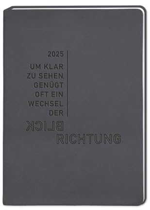 Terminplaner Lederlook 2025 Schwarz: Terminplaner Lederlook A6