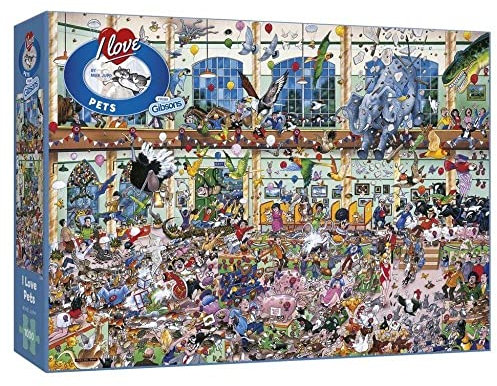 I Love Pets 1000 Piece Jigsaw Puzzle | Mike Jupp | Sustainable Puzzle for Adults | Premium 100% Recycled Board | Great Gift for Adults | Gibsons Games
