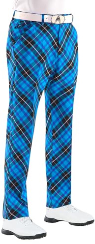 ROYAL & AWESOME HERREN-GOLFHOSE, Mehrfarbig (Blue Plaid Trews), W42/L34