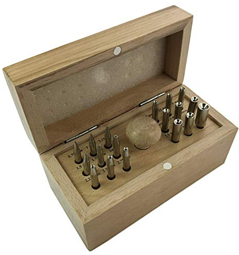 Jewellers Craft - Juego de 18 Punzones Redondos con Bisel para Ajuste de Piedra