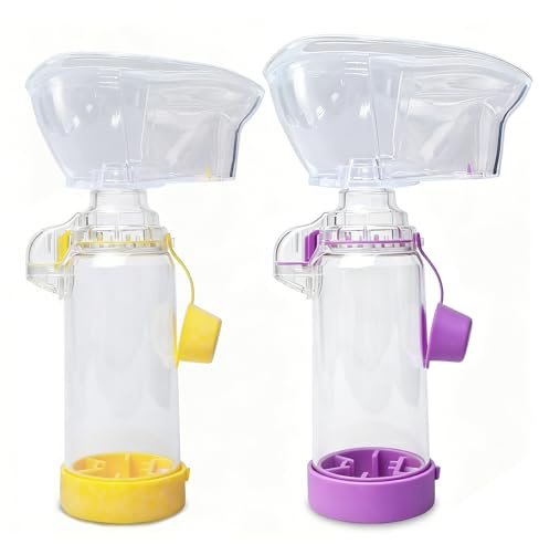 Aerosol Spacer Chamber - Inalatore compatto per asma con maschere (adatto per bambini e adulti) (2)