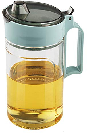 TENTA Kitchen Olive Oil Vinegar Syrups Bottle Dispenser Cruet - 22Oz Oil Bottle Glass With No Drip Plastic Bottle Spout And Protective Cap