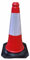 Ferretelix® Cono de señalizacion tráfico de 50 cms con reflectante de 20 cms y con base de goma de 28 cm x 28 cm SEGUN NORMA UNE EN13422 REFLECTANTE 20 CM CLASE II F