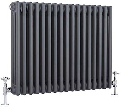 MILANO Anthracite Cast Iron Style Horizontal 3 Column Radiator 600 x 785mm
