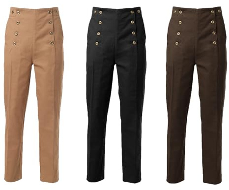 BPURB Pantalones victorianos para Hombre, Pantalones de Disfraz de Cosplay Pantalones Vintage Steampunk góticos Punk