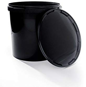 BenBow - Eimer mit Deckel 3X 30 Liter schwarz - lebensmittelecht stabil luftdicht auslaufsicher geruchsneutral - Aufbewahrungsbehälter aus Kunststoff mit Metalgriff - leer - mit Griffen - zu Hause