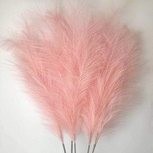 3 pièces Artificielle Pampa Herbe 47in 120cm Bouquet Bricolage Vase Nouvel an Vacances fête de Mariage décoration de la Maison Plante Simulation Fleur Roseau (Pink)