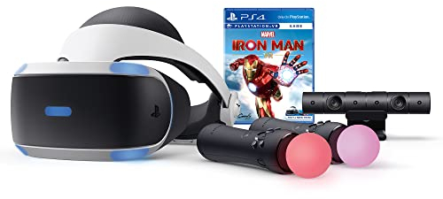 Sony PlayStation VR Marvel's Iron Man Bundle: PS VR Headset & Camera, 2 Move Controllers, Marvel's Iron Man Digital Code for PS4/PS5 - BROAGE Glasses Cleaning Cloth